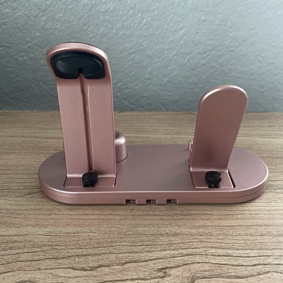 Apple Charging Station - Light Pink - Charges Phone, Air Pods, and Apple Watch - Picture 2 of 4